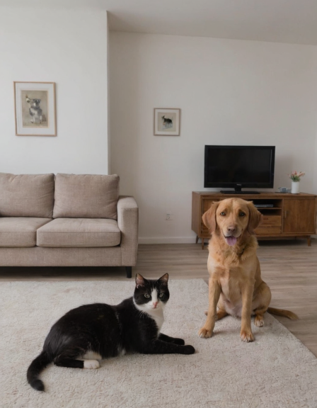 (cats:1) and (dogs:1) are in the house